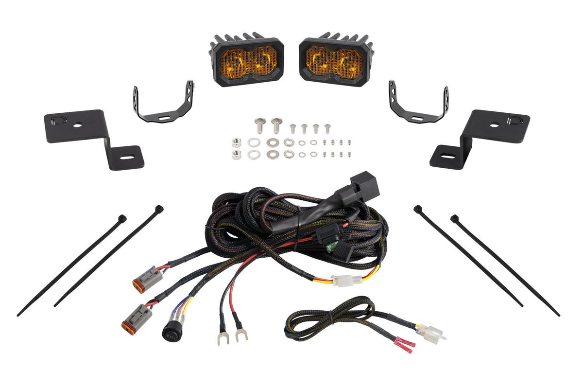 Diode Dynamics 21-22 Ford F-150 SSC2 Stage Series Backlit Ditch Light Kit - Yellow Pro Combo - DD7368
