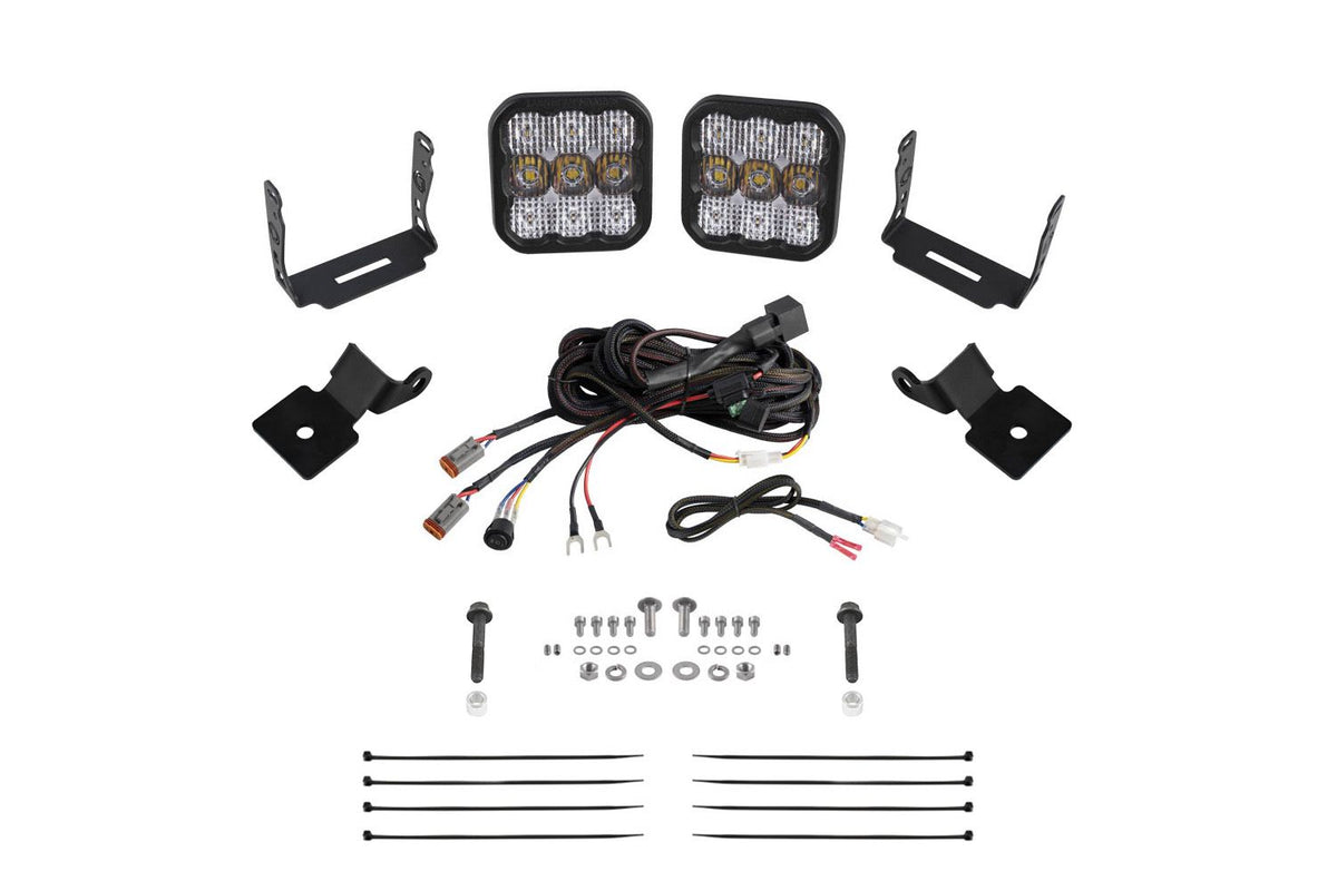 Diode Dynamics 14-18 Polaris RZR XP Stage Series SS5 A-Pillar Pod Kit - Pro White Combo - DD7852