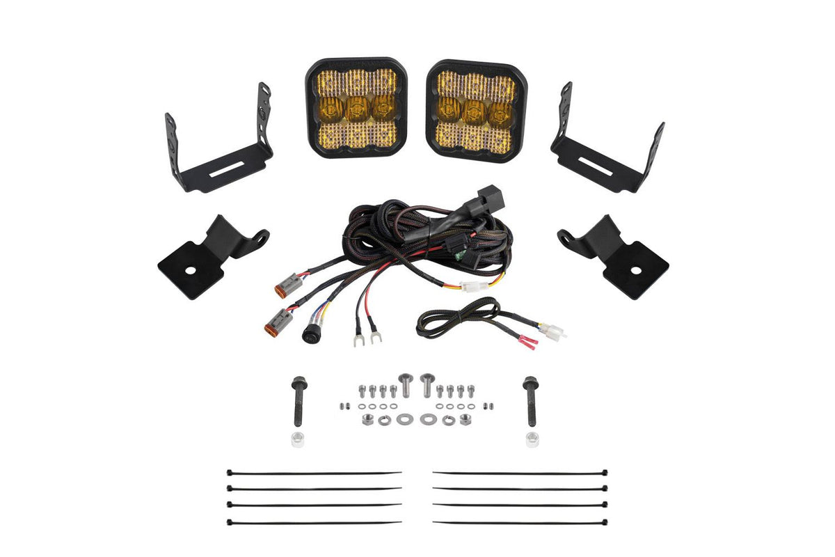 Diode Dynamics 14-18 Polaris RZR XP Stage Series SS5 A-Pillar Pod Kit - Pro Yellow Combo - DD7853