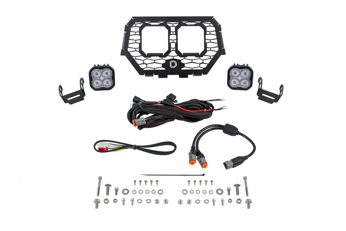 Diode Dynamics 14-18 Polaris RZR XP Stage Series LED Grille Kit - Sport White Fog - DD7857 for 2014-2018 Polaris RZR 900 - fr