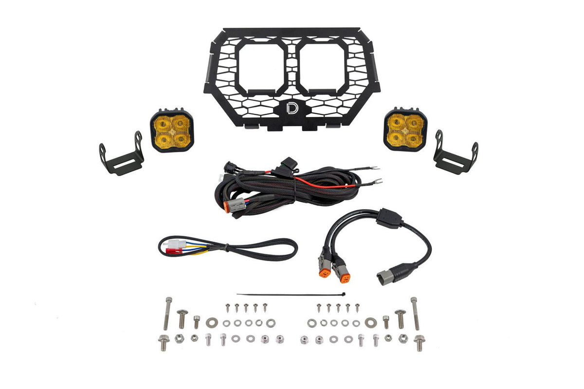Diode Dynamics 14-18 Polaris RZR XP Stage Series LED Grille Kit - Pro Yellow Fog - DD7862