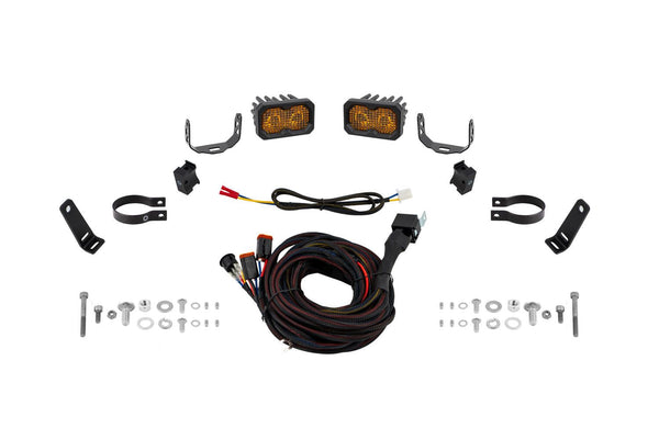 Diode Dynamics Stage Series 1.875 Inch Roll Bar Chase Light Kit SSC2 Sport Yellow (Pair) - DD7875 for 2020-2024 Can-Am Maveri