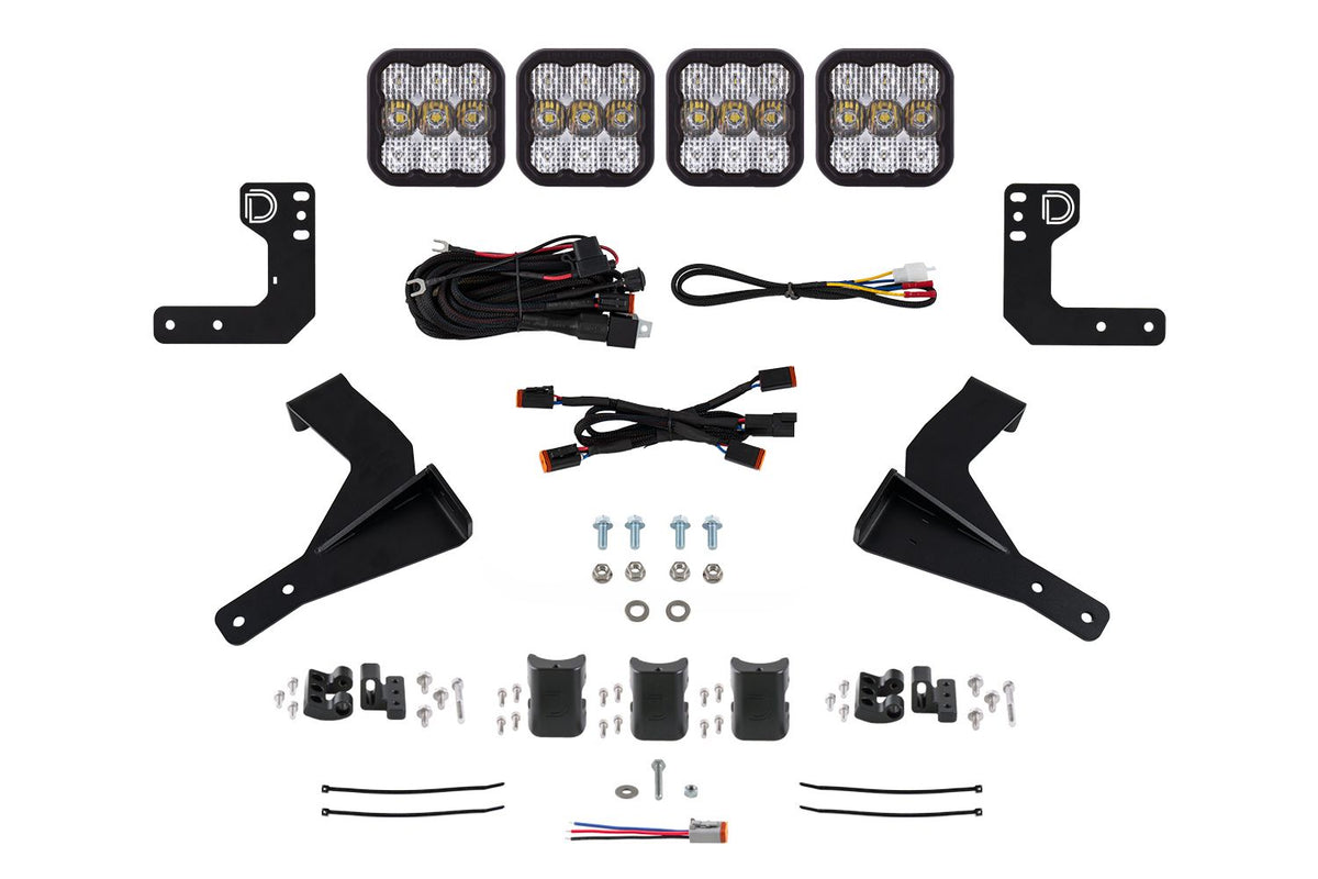 Diode Dynamics 2024 Toyota Tacoma SS5 Grille CrossLink Lightbar Kit - Pro White Combo - DD8029