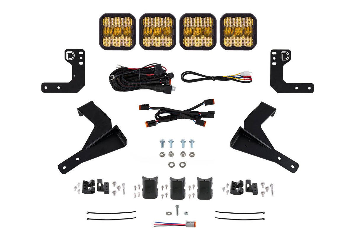 Diode Dynamics 2024 Toyota Tacoma SS5 Grille CrossLink Lightbar Kit - Pro Yellow Combo - DD8030