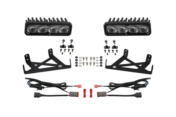 Diode Dynamics 2020-2022 Ford F-250 Super Duty F250 Fog SS6 Pro LED Kit White 6000K - DD8585 for 2020-2022 Ford F 250 - front