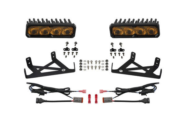 Diode Dynamics 2020-2022 Ford F-250 Super Duty F250 Fog SS6 Max LED Kit Yellow 3000K - DD8588 for 2020-2022 Ford F 250 - fron