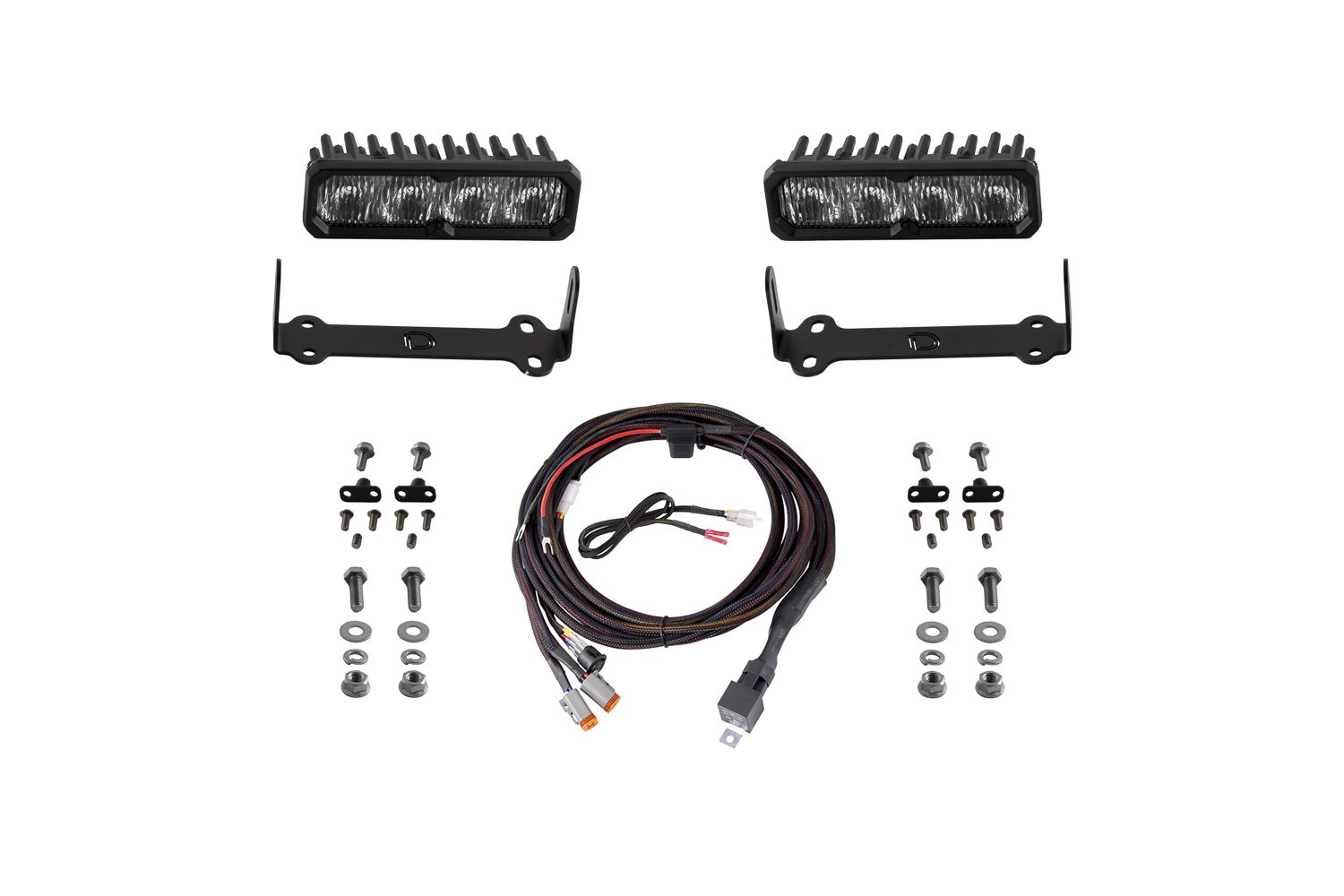 Diode Dynamics 2014-2024 Toyota 4Runner SS6 Sport LED Kit White Fog 6000K - DD8855 for 2014-2024 Toyota 4Runner - front view