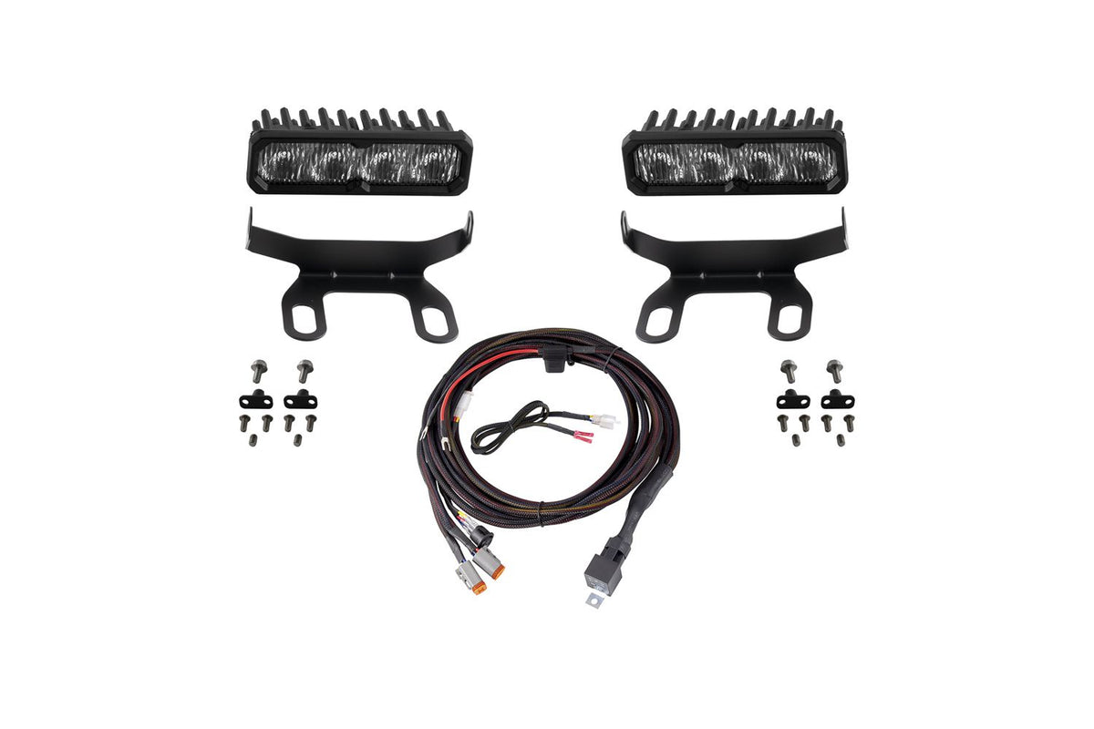 Diode Dynamics 2013-2018 Ram 1500 Ram Standard SS6 Sport LED Kit White Fog 6000K - DD8860 for 2013-2018 Ram 1500 - front view