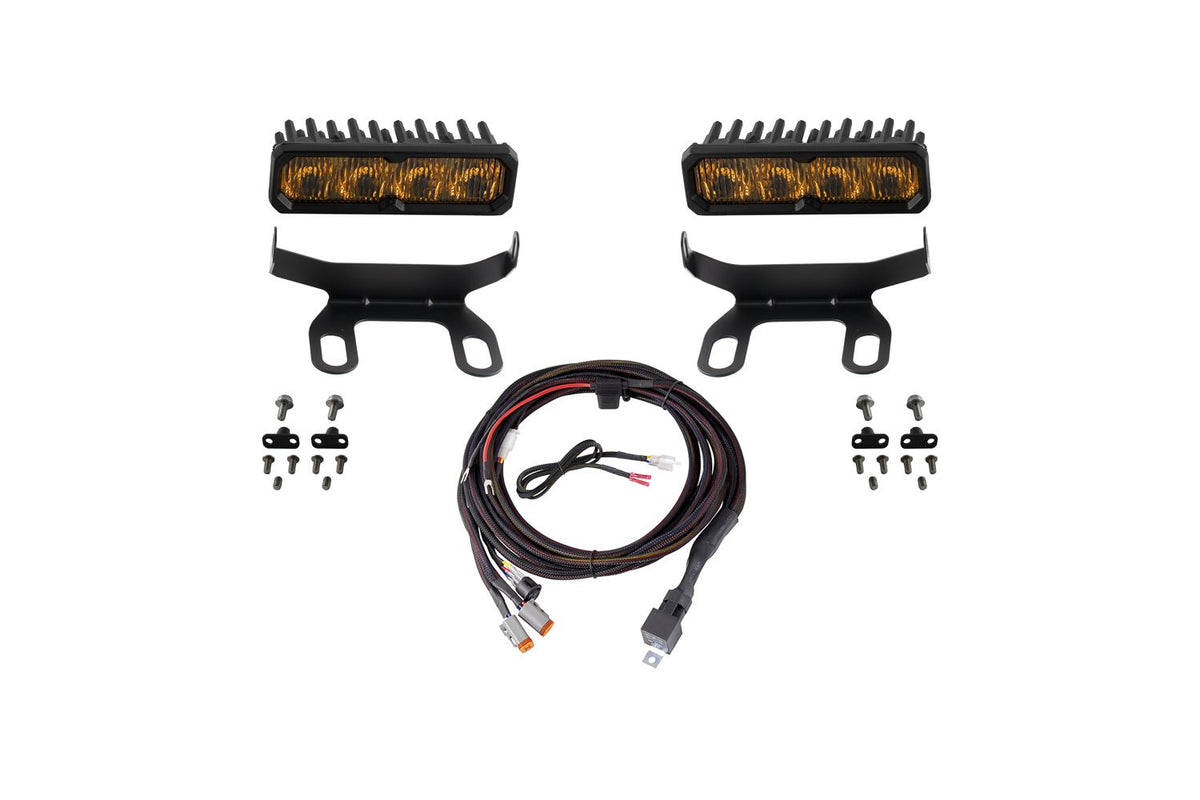 Diode Dynamics 2013-2018 Ram 1500 Ram Standard SS6 Sport LED Kit Yellow Fog 3000K - DD8862 for 2013-2018 Ram 1500 - front vie