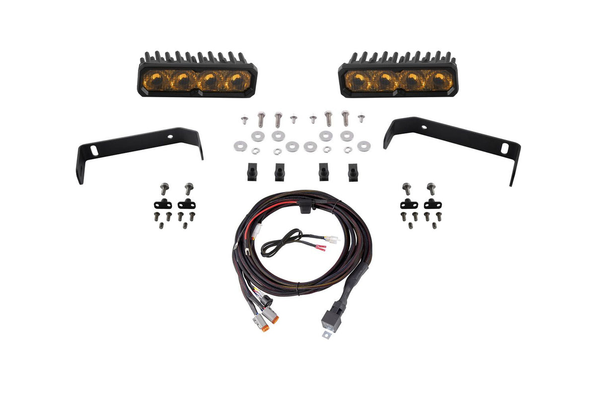 Diode Dynamics 2019-2021 Ford Ranger SS6 Sport LED Kit Yellow Driving 3000K - DD8871 for 2019-2021 Ford Ranger - front view