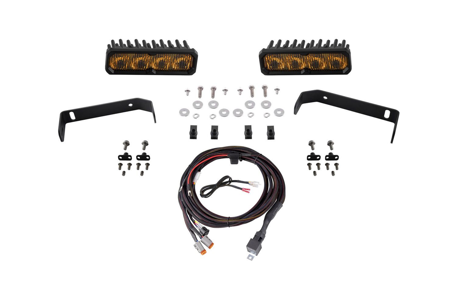 Diode Dynamics 2019-2021 Ford Ranger SS6 Sport LED Kit Yellow Fog 3000K - DD8872 for 2019-2021 Ford Ranger - front view