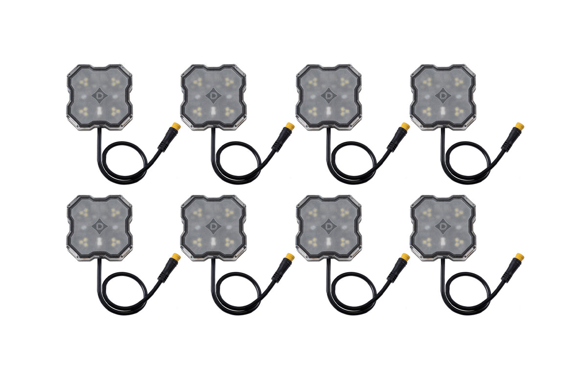Diode Dynamics Rock Light - Amber/White - M8 Magnet 8-Pack - DD8757 - DD8757