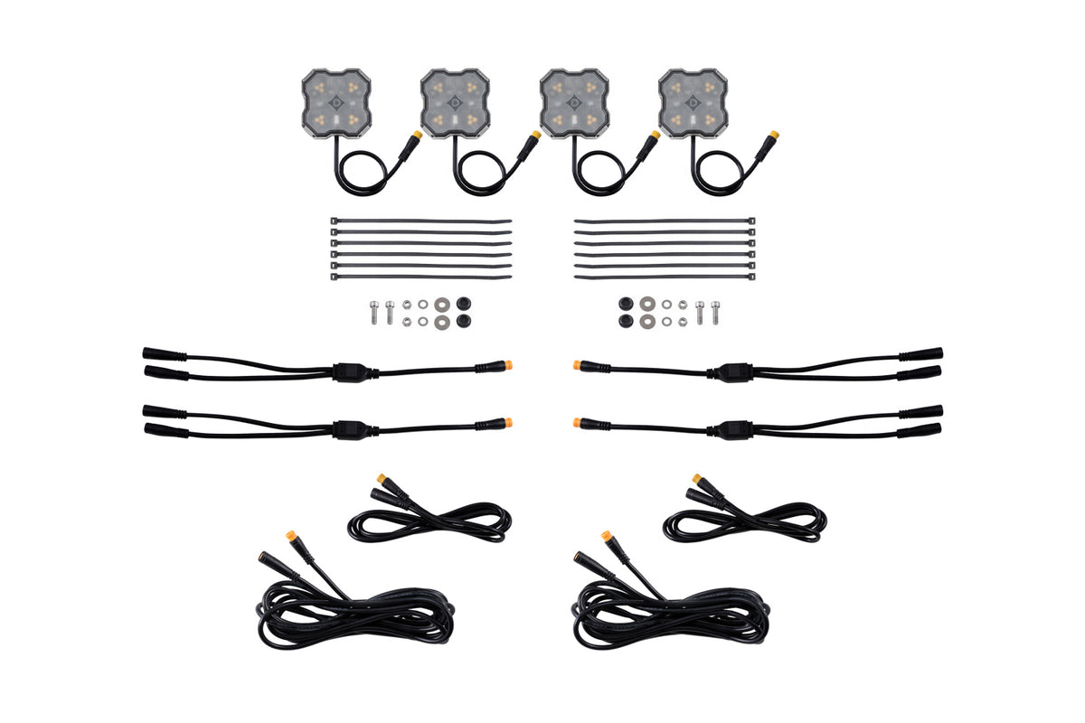 Diode Dynamics Rock Light - Amber/White - M8 Add-On 4-Pack - DD8761 - DD8761
