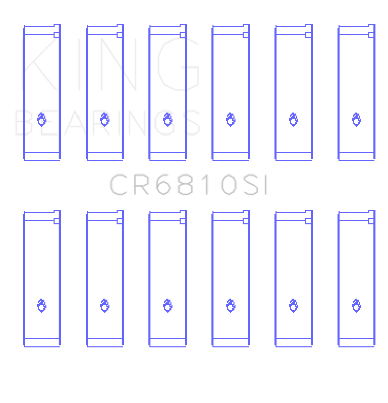 King Engine Bearings Chrysler 215 (Size +0.50mm) Connecting Rod Bearing Set - CR6810SI0.5
