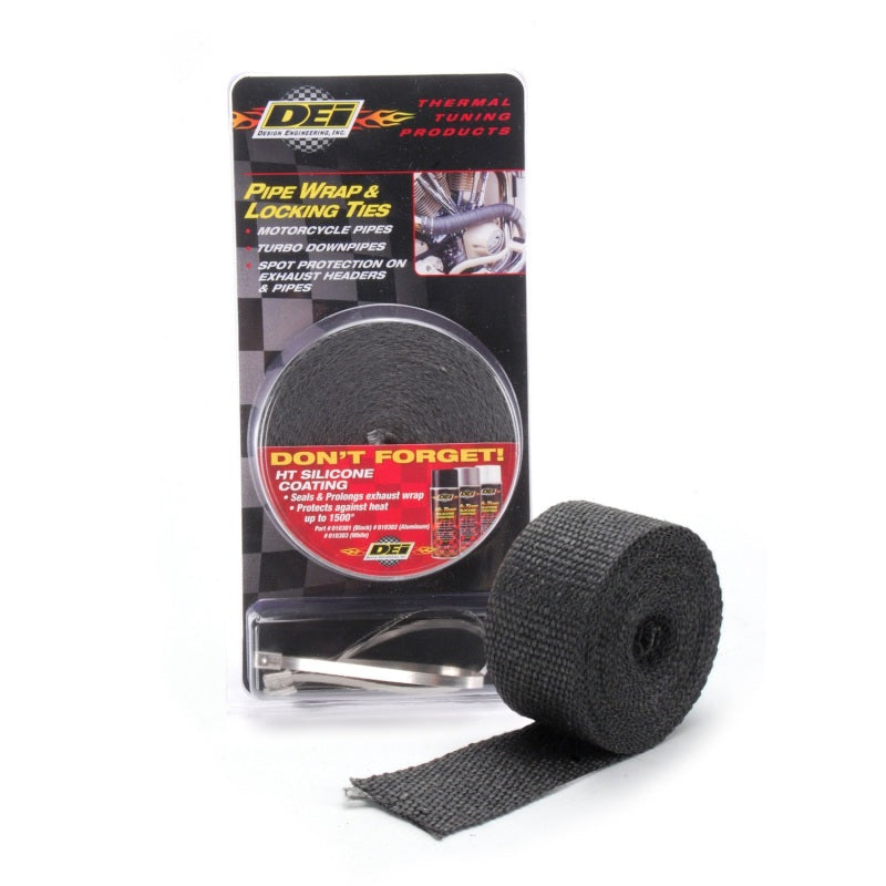 DEI Exhaust Wrap Kit - Pipe Wrap and Locking Tie - Black - 10119