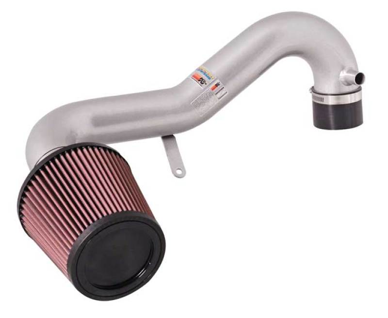 K&N 01-05 Honda Civic SR L4-1.7L Silver Typhoon Short Ram Intake - 69-1008TS for 2001-2005 Honda Civic - front view
