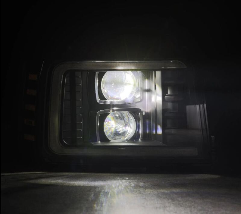 AlphaRex 92-96 Ford F-Series/Bronco LUXX-Series Proj Headlights Blk w/Actv Light SeqSig &amp; SBDRL - 880268
