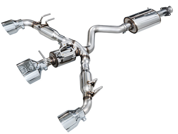 AWE 23-24 Toyota GR Corolla Touring Edition Catback Exhaust - Chrome Silver Tips - 3015-52472