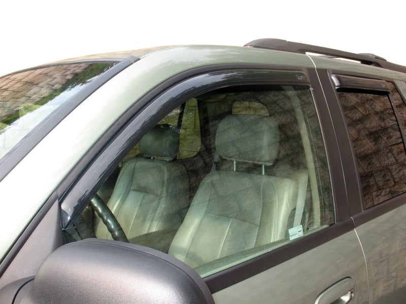 AVS 02-09 Chevy Trailblazer Ventvisor In-Channel Front &amp; Rear Window Deflectors 4pc - Smoke - 194733