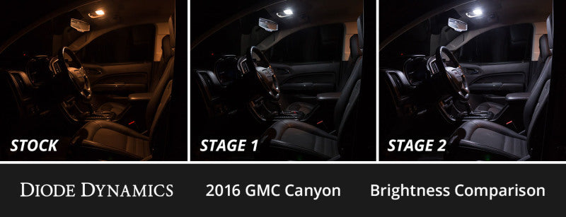 Diode Dynamics 15-22 GMC Canyon Interior LED Kit Cool White Stage 2 - DD0498 for 2018 GMC Canyon - installed view