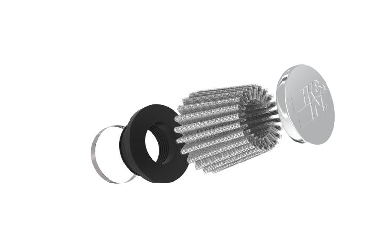 K&amp;N Universal Chrome Filter 1 3/8 inch FLG / 2 1/2 inch Base / 2 inch Top / 2 1/4 inch Height - RC-0790