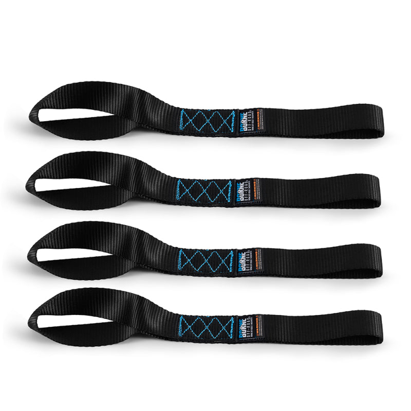 Borne Off-Road Soft Loop Tie-Down Straps (4-Pack) Black - BNRTC-SLP-4BK