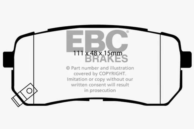 EBC 15+ Kia Sedona 3.3 Yellowstuff Rear Brake Pads - DP41814R