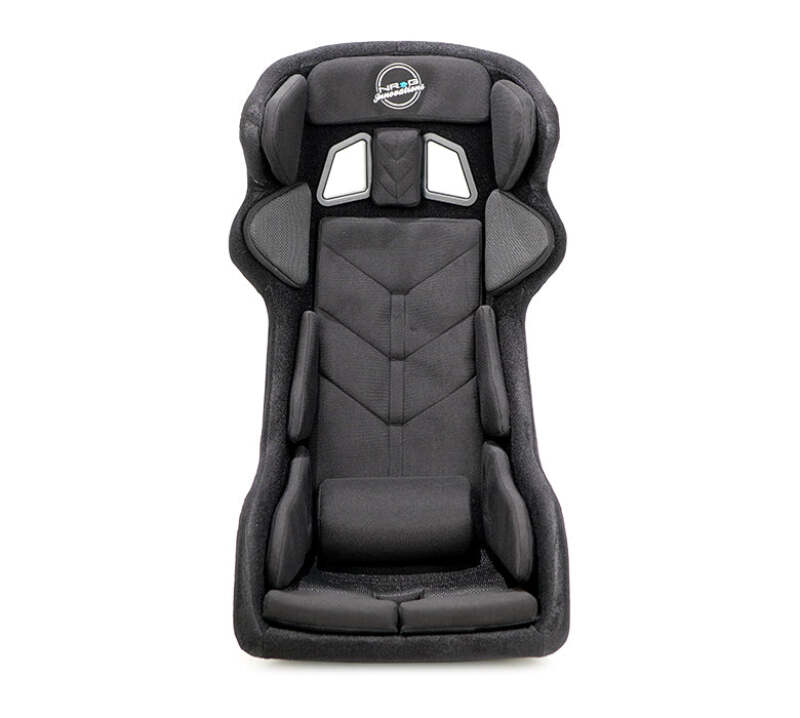 NRG FIA Competition Seat w/ Head Containment & Comp Fabric FIA Velcro Paddings - Thin Cushion (Blk) - FRP-RS700M-BK1 - close-up view 2 3 4 5