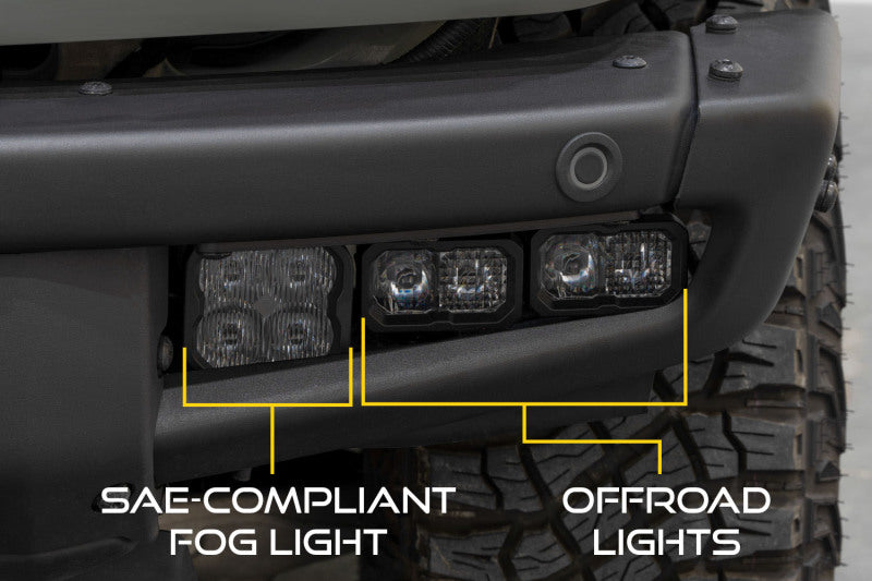 Diode Dynamics 2021 Ford Bronco Stage Series Fog Pocket Kit - White Pro - DD7180 for 2021-2026 Ford Bronco - rear view
