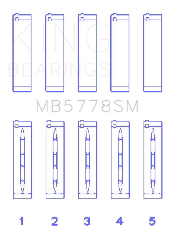 King Audi/VW 1.8/2.0 TSI/TFSI (Size 0.25 Oversized) Main Bearing Set - MB5778SM0.25