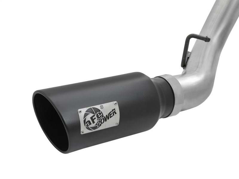 aFe LARGE Bore HD 4in Dual DPF-Back SS Exhaust w/Black Tip 16-17 GM Diesel Truck V8-6.6L (td) LML - 49-44080-B