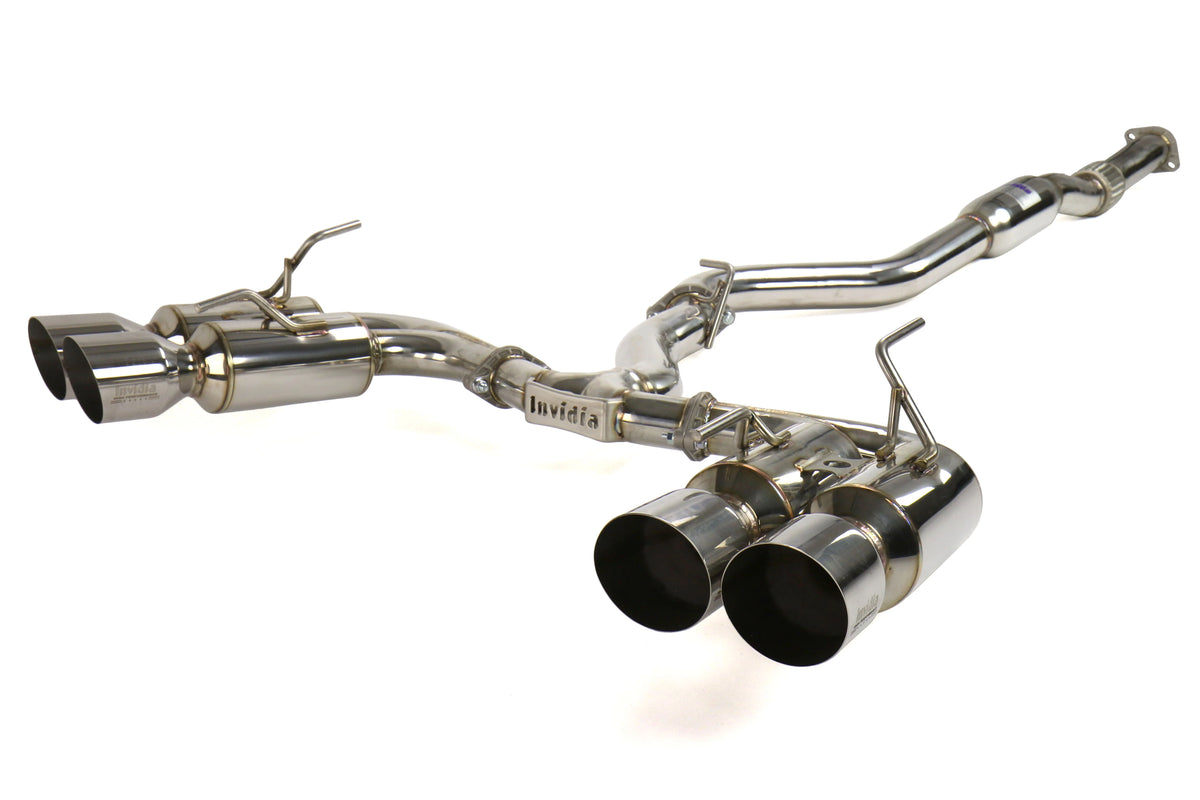 Invidia 08-14 Subaru WRX Hatchback Gemini/R400 Stainless Steel Tip Cat-back Exhaust - HS08ST5GM4SS