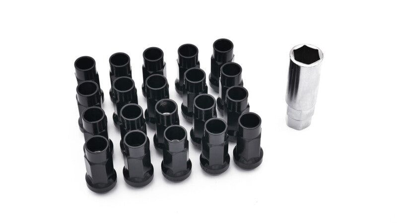 ISR Performance Steel 50mm Open Ended Lug Nuts M12x1.50 - Black - IS-1250-BLK