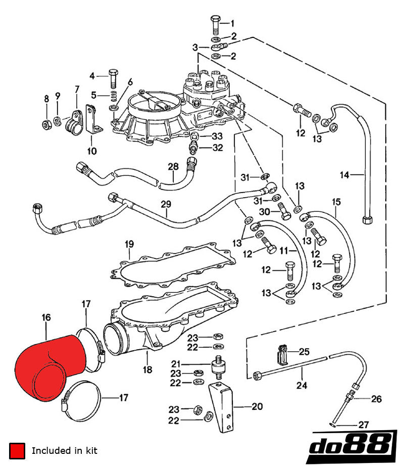 do88 - Porsche 930 Turbo Inlet hoses for turbo - CLAMP-KIT145
