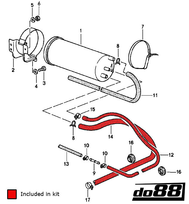 do88 - Porsche 930 Turbo Carbon canister hoses - DO88-KIT146S