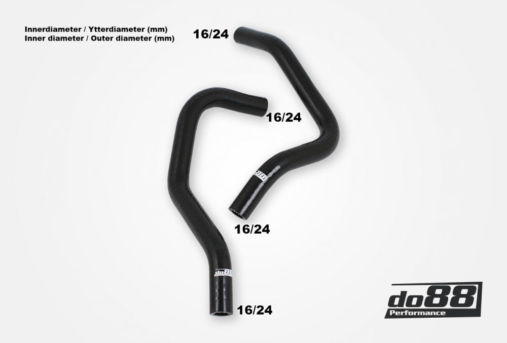 do88 - Volvo 740 760 780 940 960 4-cyl Petrol Heater hoses Black - DO88-KIT210S