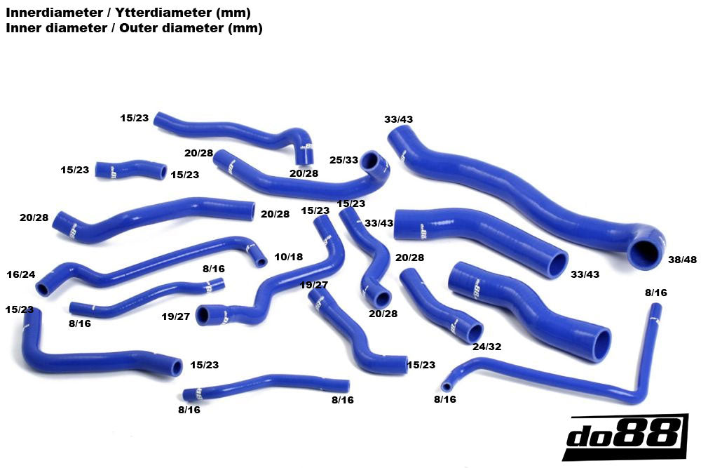 do88 - VW GOLF Audi A3 2.0 TSI/TFSI DSG Coolant hoses Black - DO88-KIT45S