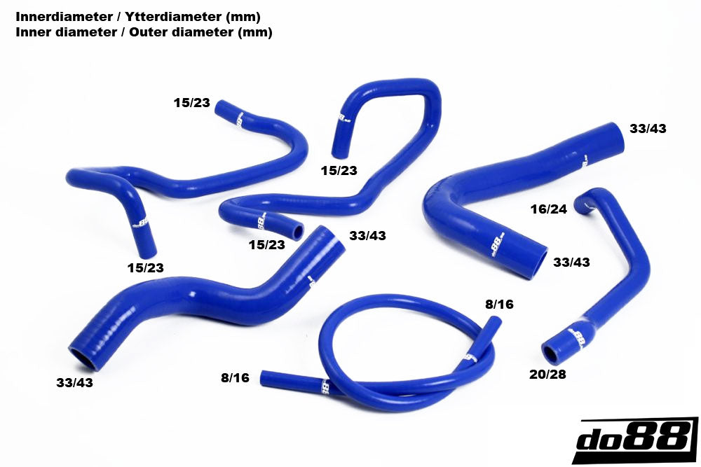 do88 - Volvo 960/SV90 Coolant hoses Blue - DO88-KIT46R