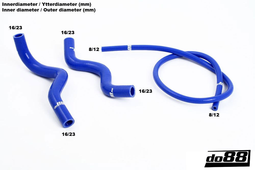 do88 - Volvo 240 Coolant hoses complement Red - DO88-KIT64R