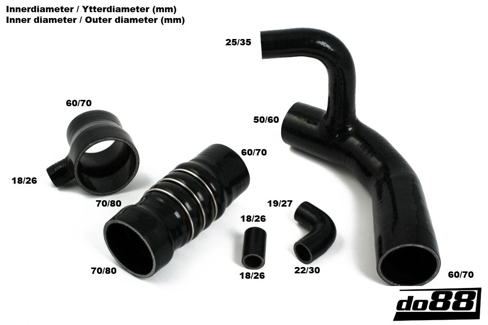 do88 - Audi Quattro 20v Pressure hoses Black - CLAMP-KIT66