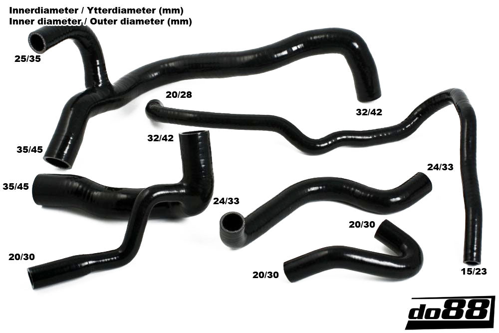 do88 - Audi Quattro 20v Radiator hoses Black - CLAMP-KIT67