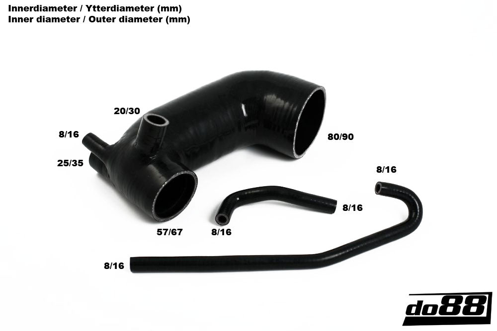 do88 - Audi Quattro 20v Inlet hose Black - DO88-KIT68S