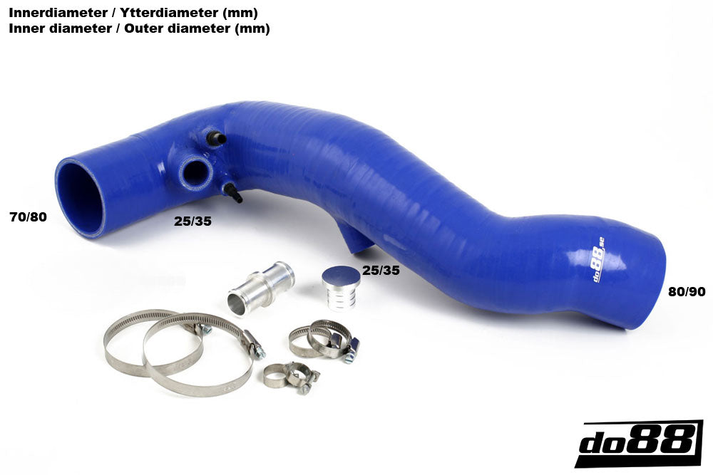 do88 - Volvo S60/V70/XC70/S80/XC90 Turbo 3" Inlet hose Red - DO88-KIT73B