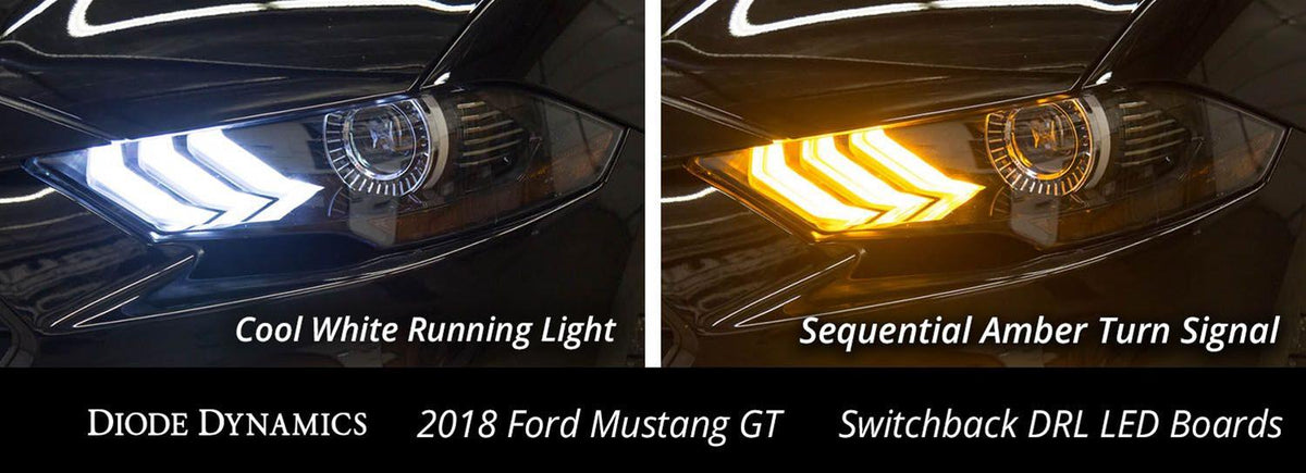Clearance - Diode Dynamics 18-23 Ford Mustang DRL LED Boards DD2280 for 2018-2023 Ford Mustang - angle view