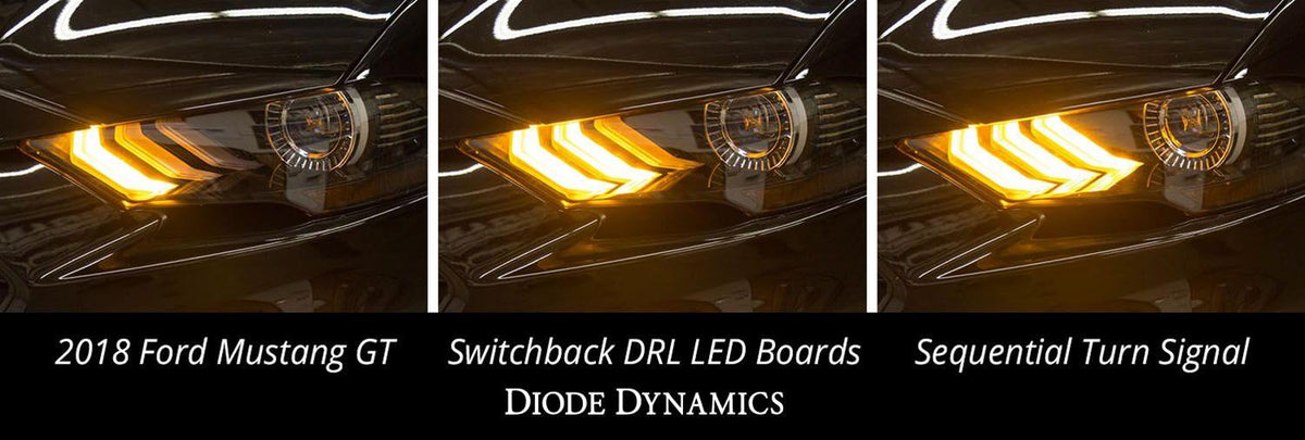 Clearance - Diode Dynamics 18-23 Ford Mustang DRL LED Boards DD2280 for 2018-2023 Ford Mustang - detail view