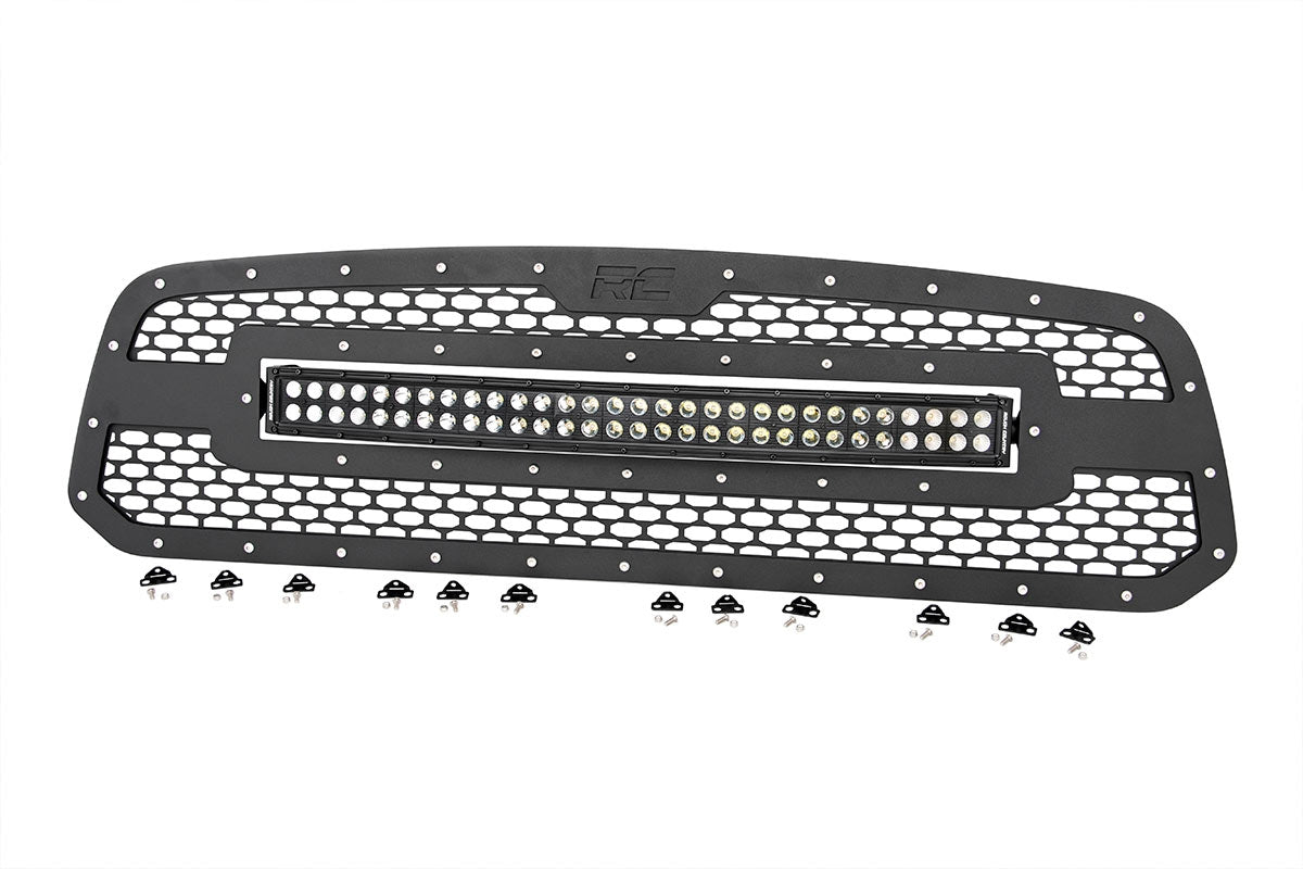 Mesh Grille | 30&quot; Dual Row LED | Black | Ram 1500 2WD/4WD (2013-2018 &amp; Classic)
