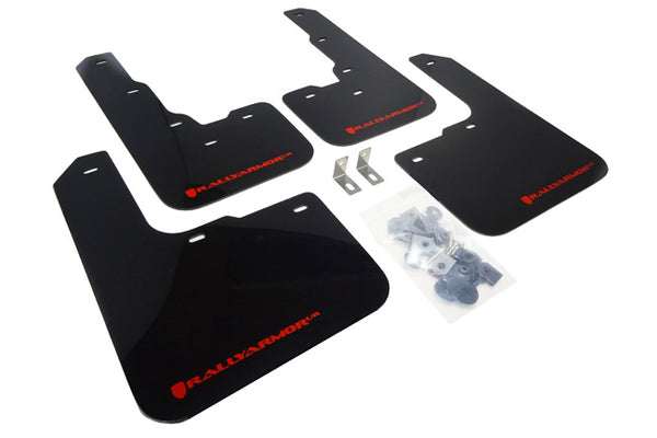 Rally Armor 13-16 Dodge Dart Black UR Mud Flap w/ Red Logo - MF39-UR-BLK/RD for 2013-2016 Dodge Dart - front view
