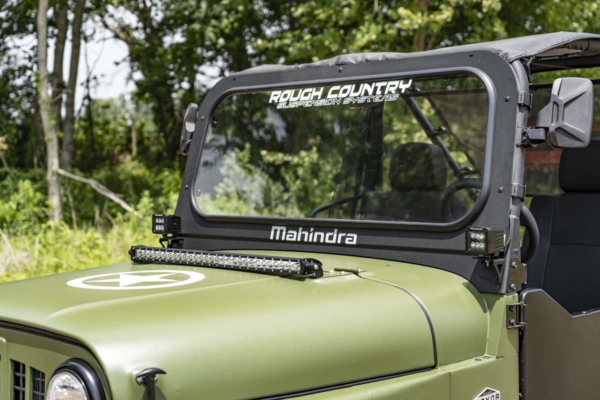LED Light Kit | Hood Mount | 30&quot; Black Single Row | White DRL | Mahindra Roxor