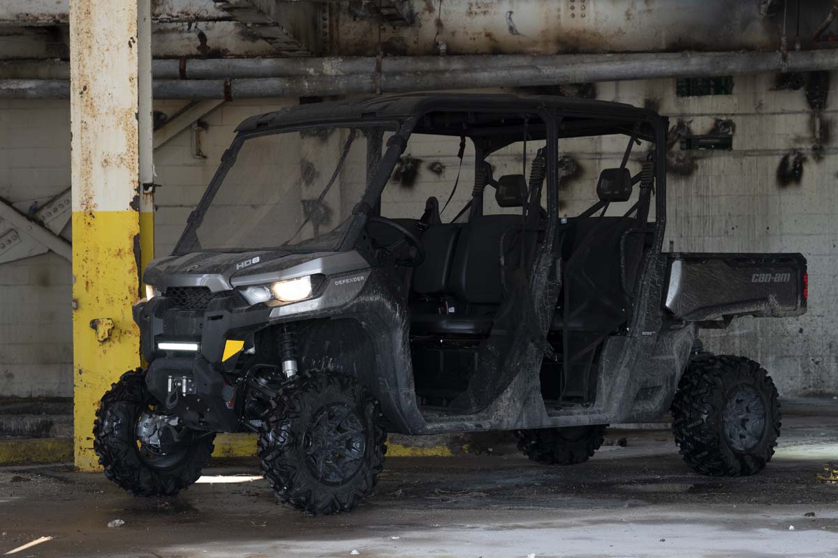 LED Light | Bumper Mount | 12&quot; Black Single Row | White DRL | Can-Am Defender HD 8/HD 9/HD 10