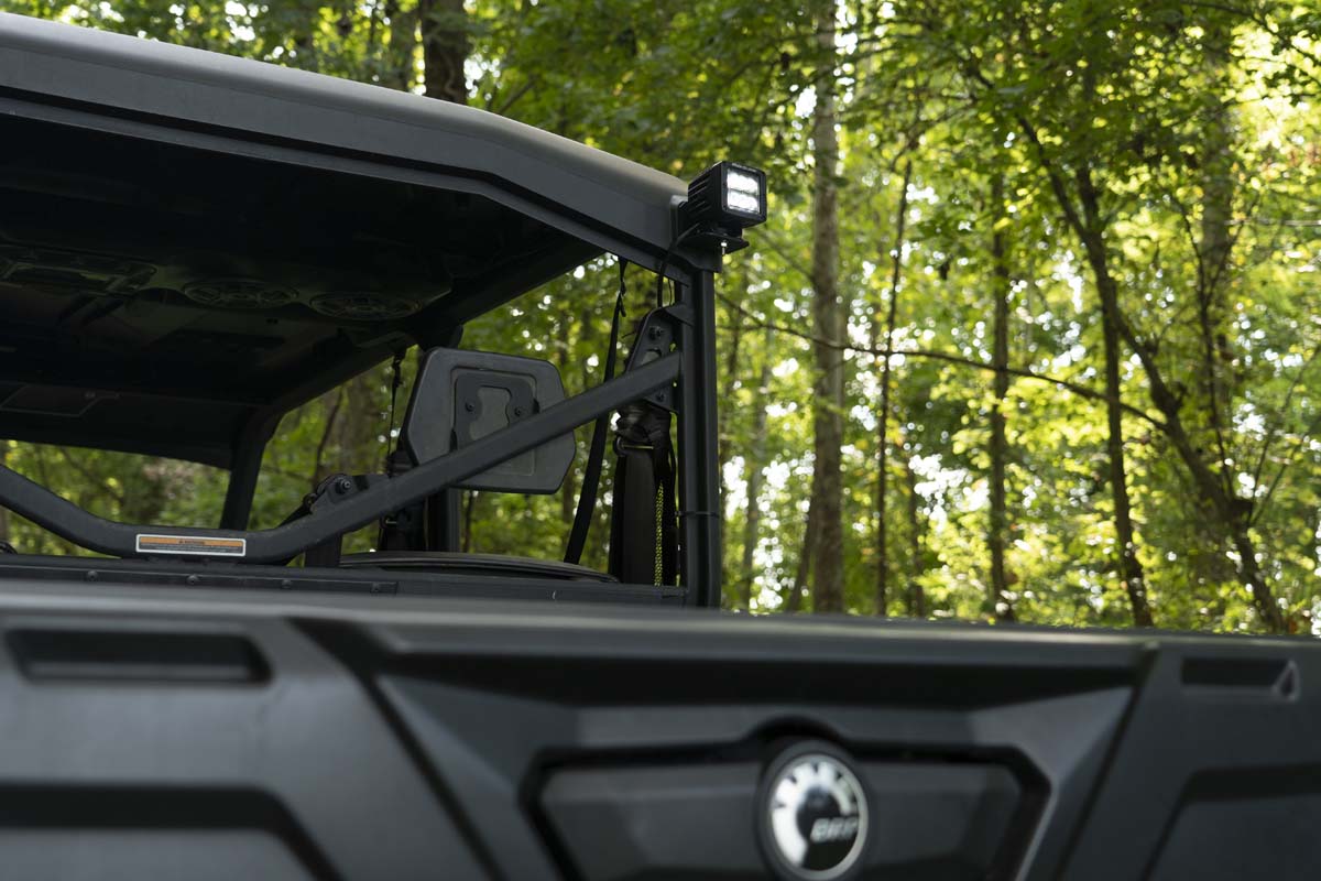 LED Light | Cab Mount | 2&quot; Black Pair | Flood | Can-Am Defender HD 5/HD 8/HD 9/HD 10